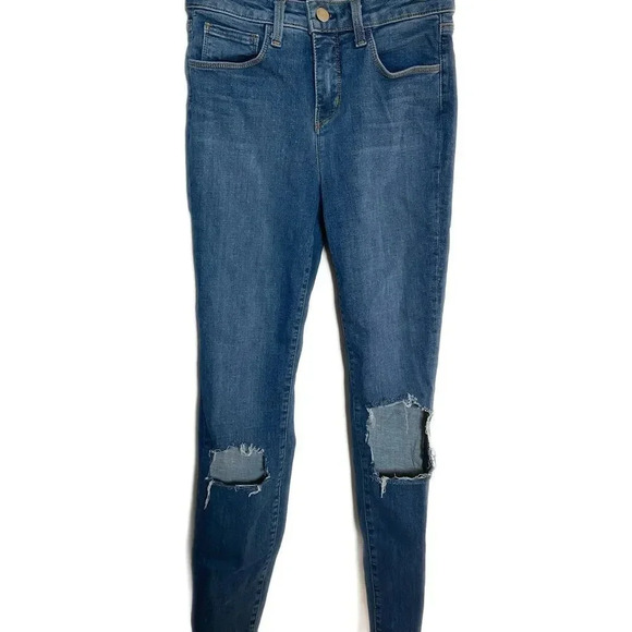 L’Agence Margot High Rise Skinny Light Vintage Distressed Size 25 - Picture 2 of 7